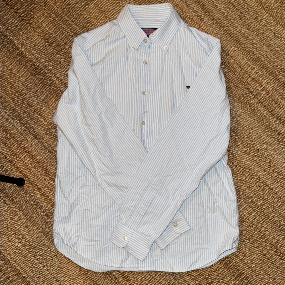 Vineyard Vines Men's Blue and White Striped Shirt